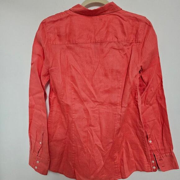 Coral pink jcrew linen button up - Picture 3 of 3